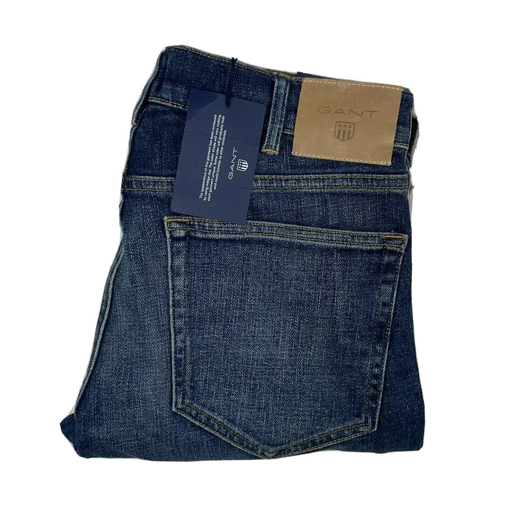 GANT Regular Straight Worn Mid Blue Jean Size Mens‎ 30X32 NWT